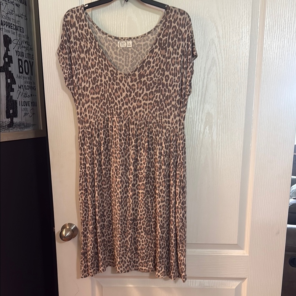 Maurices Brown and Tan Dolman Sleeve V-Neck Sundress